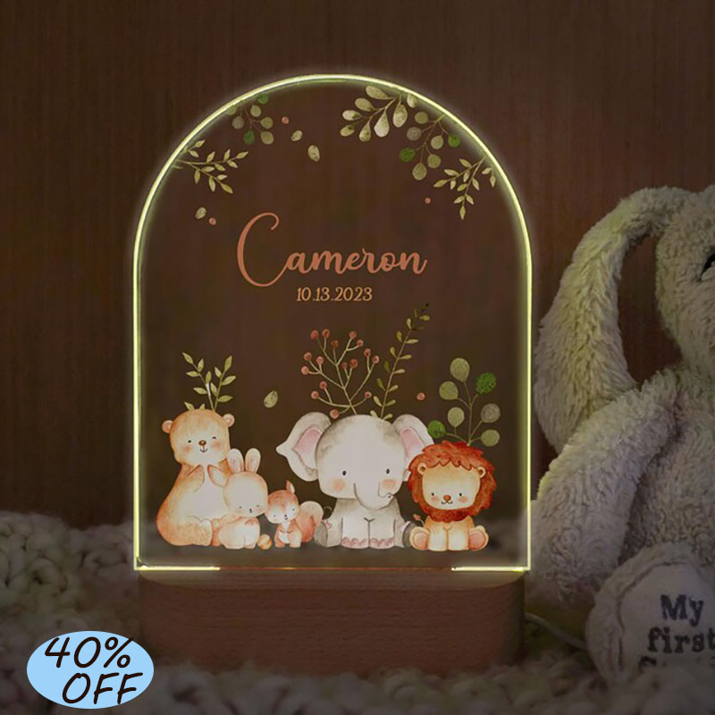 Baby Nursery Girl - Nama Kustom Lampu Malam Bayi Personalisasi