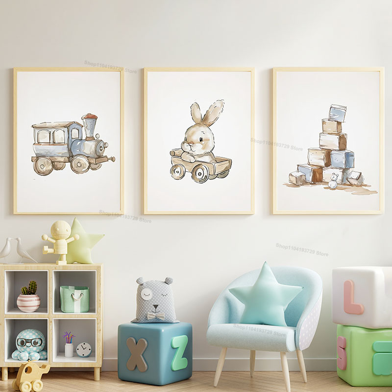 Baby Nursery Themes - Lukisan Kanvas Seni Dinding Tema Buku