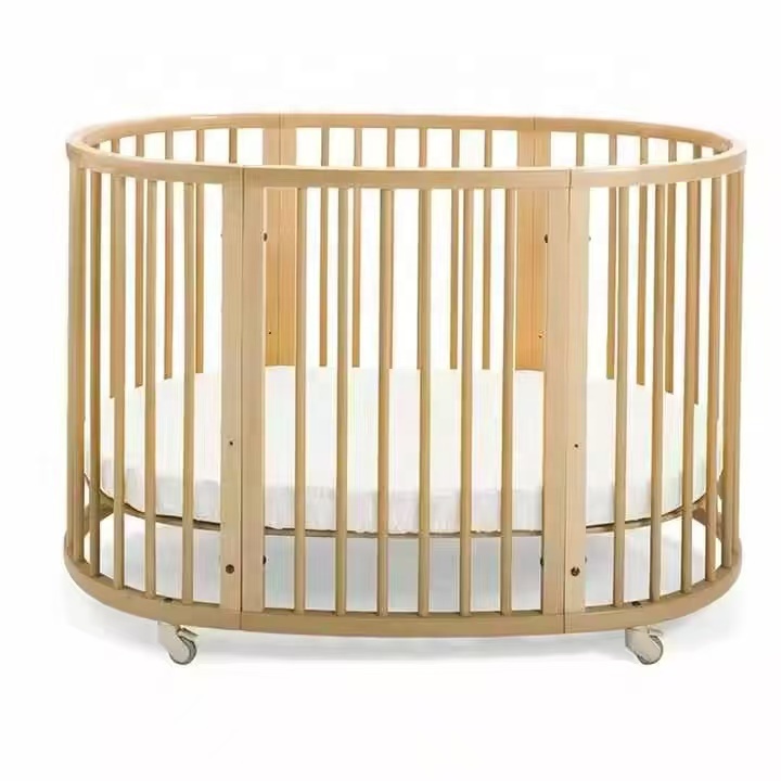 Convertible Crib Set - Tempat Tidur Bayi Kayu Bentuk Oval