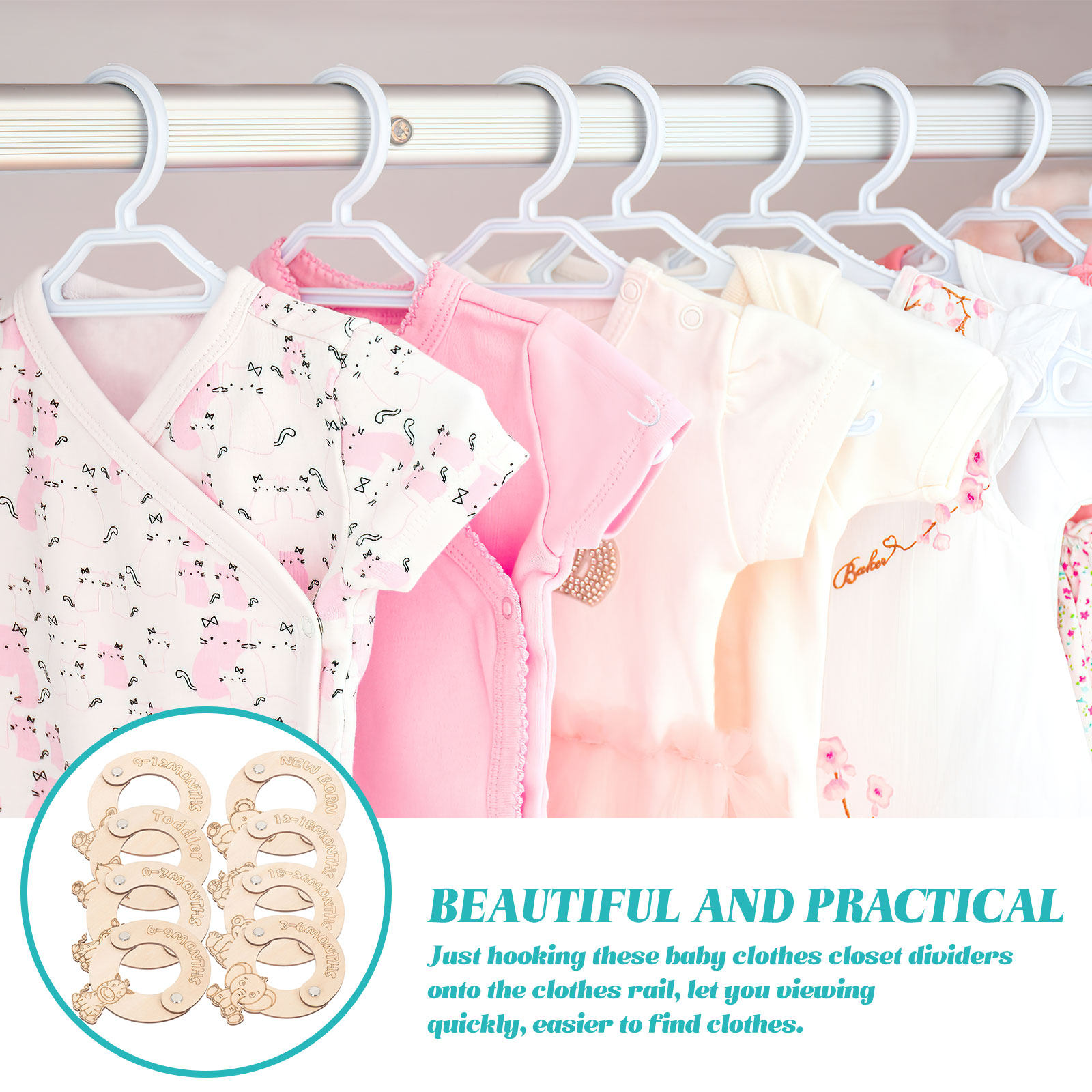 Baby Nursery Closet - 8 Buah Pembatas Ukuran Pakaian Bayi