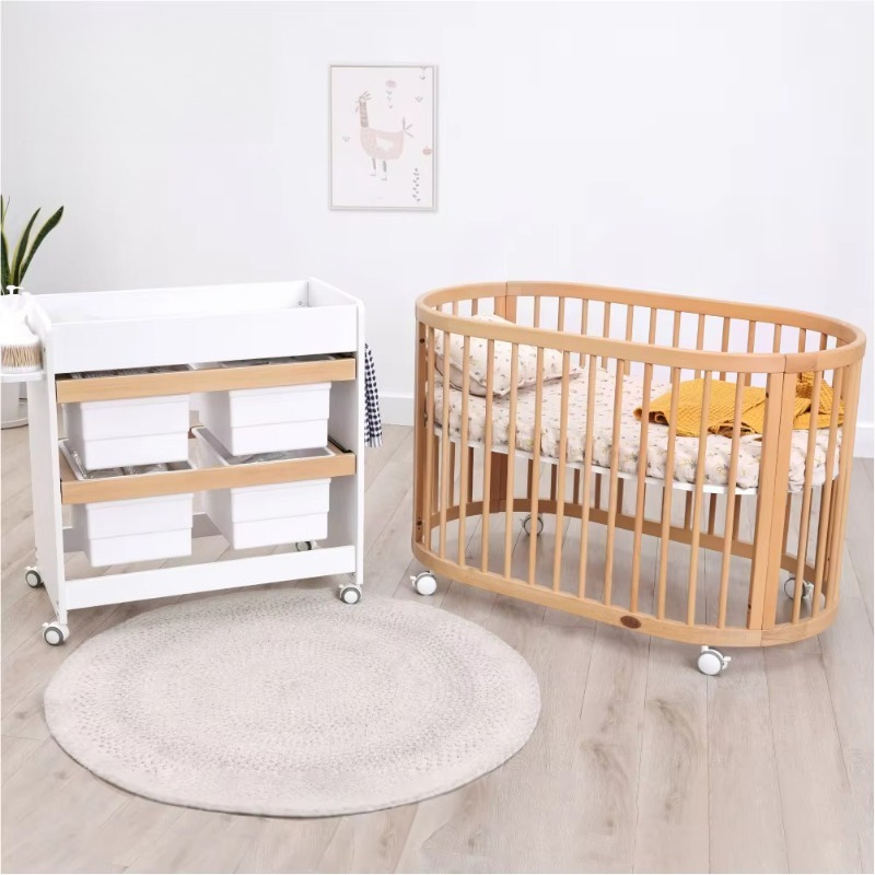 Convertible Crib Set - Set furnitur bayi multifungsi 3-in-1, tempat