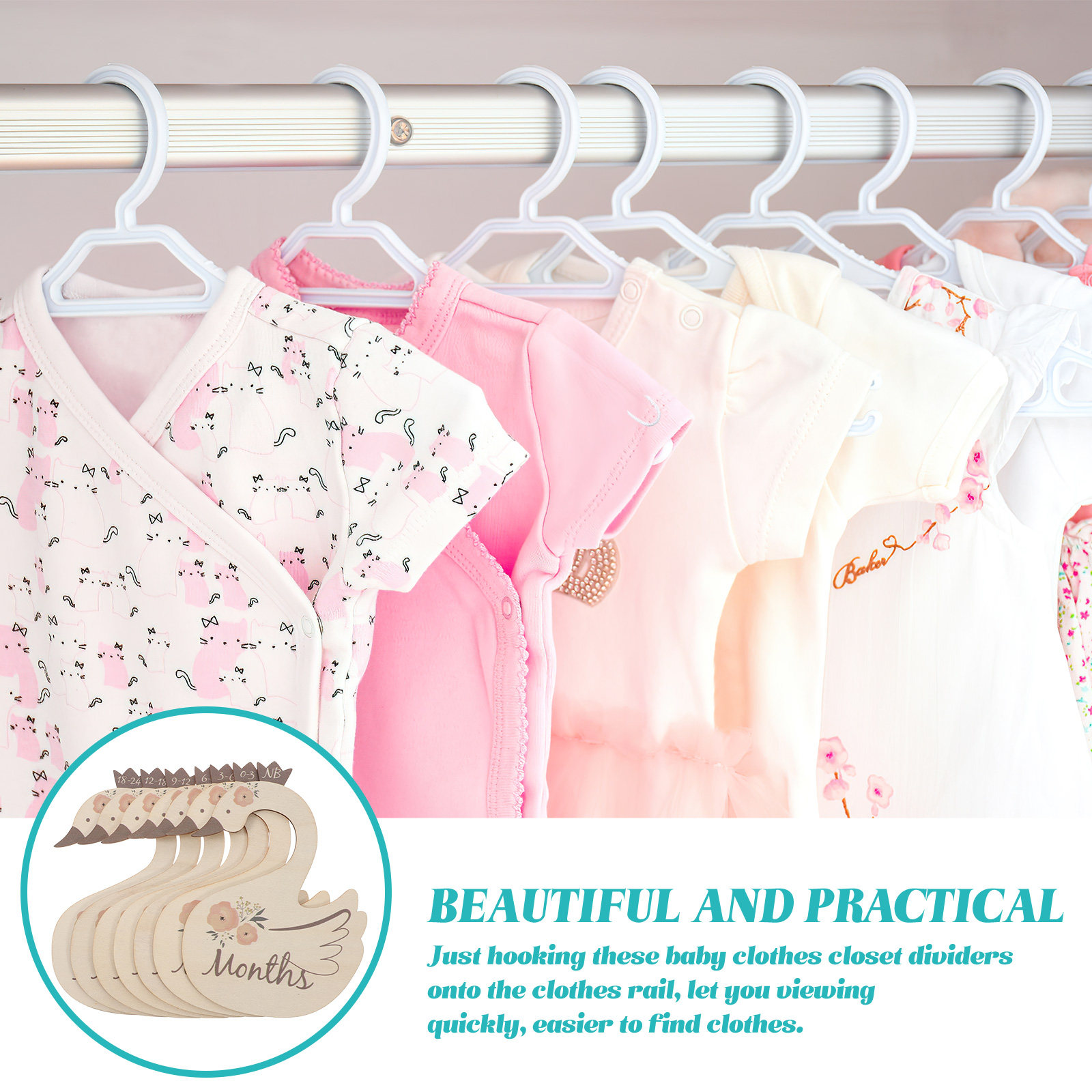 7Pcs Pembagi Ukuran Baju Bayi  - Baby Nursery Closet ulasan dan harga