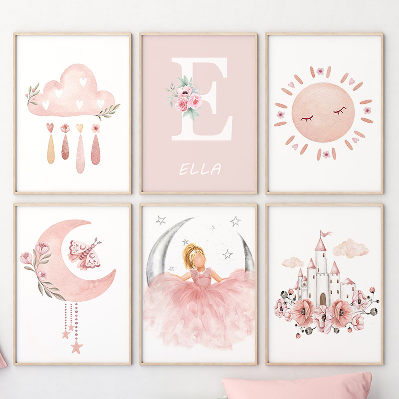 Lukisan Kanvas Pembibitan Seni - Baby Nursery Girl ulasan dan harga