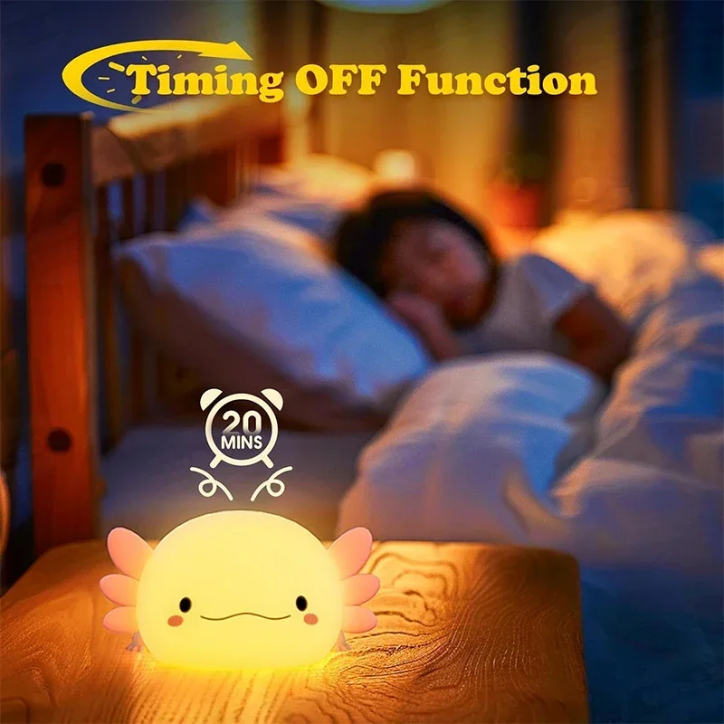 Lampu Tidur Silikon Axolotl Lu - Baby Nursery Equipment ulasan dan harga