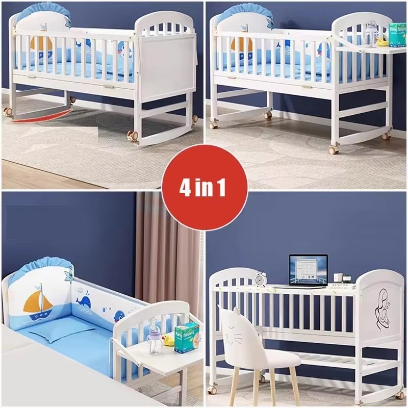 Tempat Tidur Bayi Kayu Dengan  - Convertible Crib Set ulasan dan harga