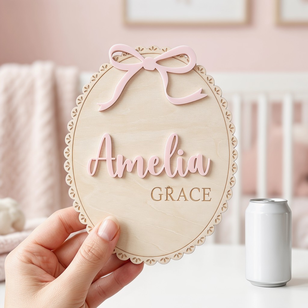 1Pc Plakat Nama Bayi Kayu deng - Baby Nursery Letters ulasan dan harga