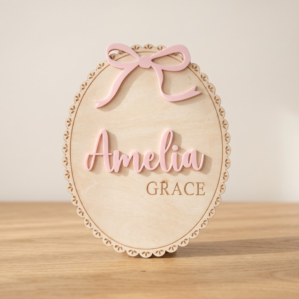 1Pc Plakat Nama Bayi Kayu deng - Baby Nursery Letters ulasan dan harga